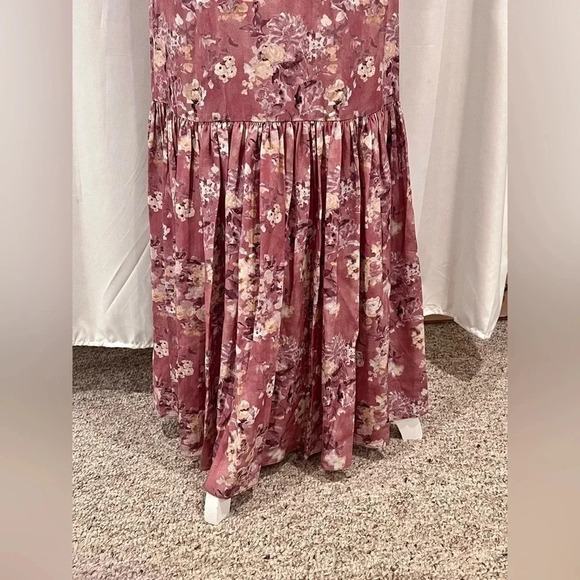 NWT CAROLINE CONSTAS Nancy Floral Silk Puff-Sleeve Maxi Dress Ex Small Authentic - Picture 12 of 16